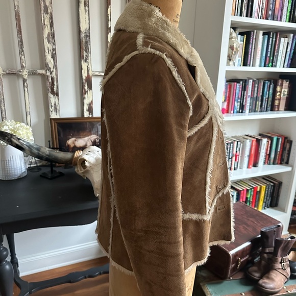 Genuine Wilson’s Leather Tan Suede and Faux Fur Women's Jacket - Picture 5 of 7